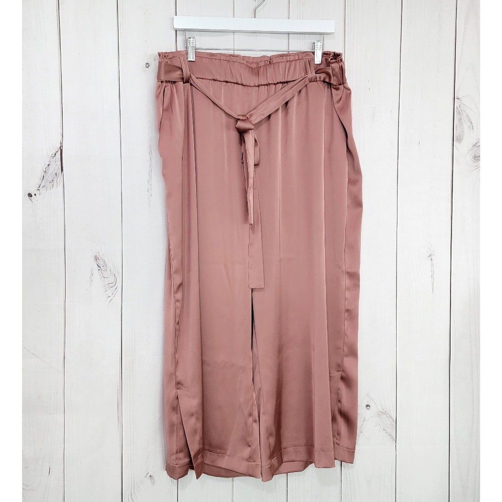 Joie Wide Leg Pink Satin Pants